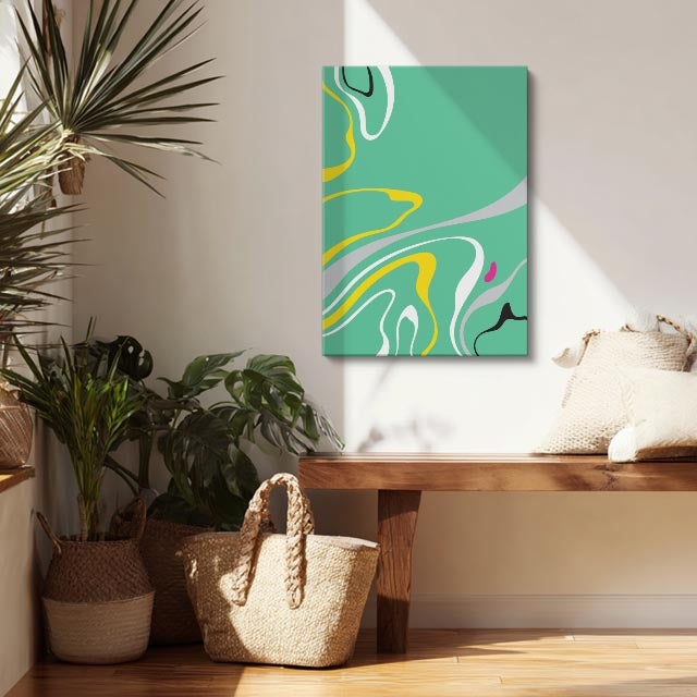 Cuadro canvas Marmol Fluido Verde y Amarillo - Contemporaneos Abstractos - Vista Lifestyle