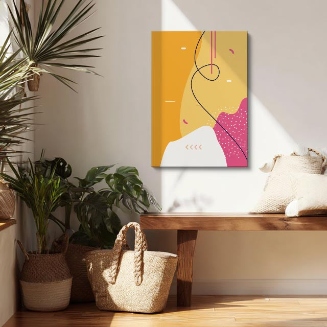Cuadro canvas Formas Amarillas Linea Circular - Contemporaneos Abstractos - Vista Lifestyle