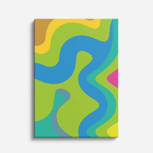 Cuadro canvas Fluidos Azul y Verde Ondulados - Contemporaneos Abstractos - Vista Frente