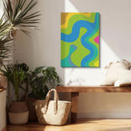 Cuadro canvas Fluidos Azul y Verde Ondulados - Contemporaneos Abstractos - Vista Lifestyle