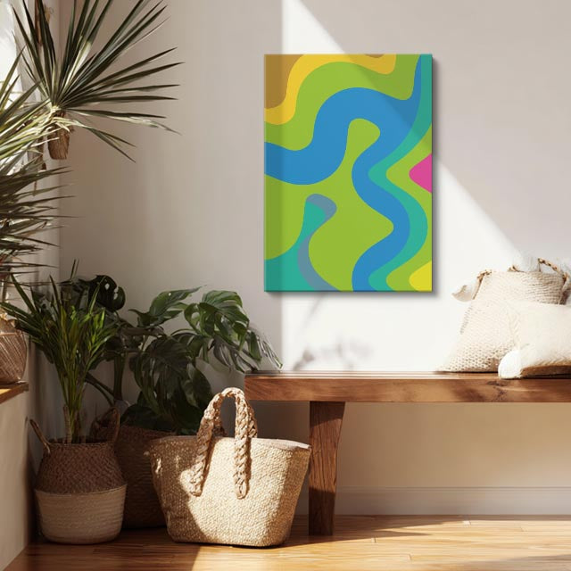 Cuadro canvas Fluidos Azul y Verde Ondulados - Contemporaneos Abstractos - Vista Lifestyle