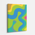 Cuadro canvas Fluidos Azul y Verde Ondulados - Contemporaneos Abstractos - Vista Perspectiva