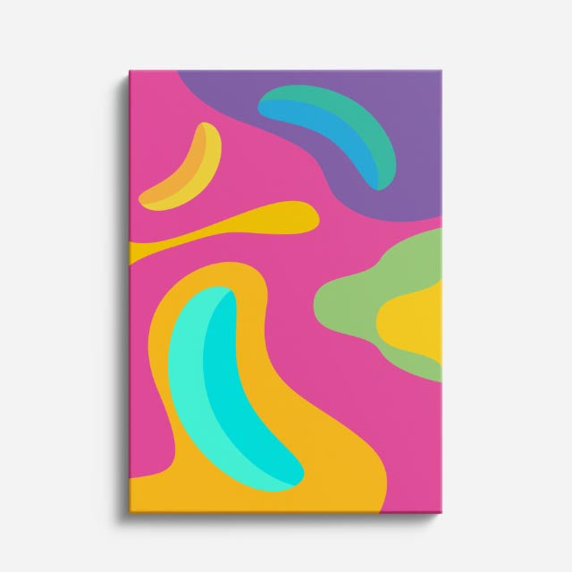 Cuadro canvas Caos Colorido Rosa y Amarillo - Contemporaneos Abstractos - Vista Frente
