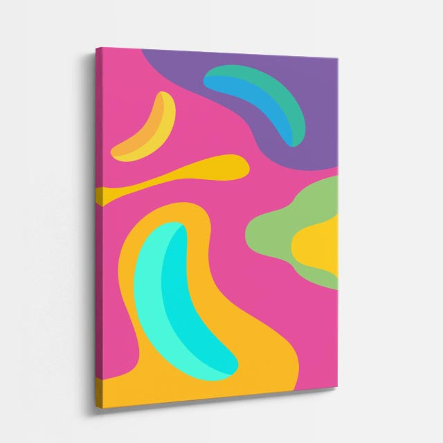 Cuadro canvas Caos Colorido Rosa y Amarillo - Contemporaneos Abstractos - Vista Perspectiva