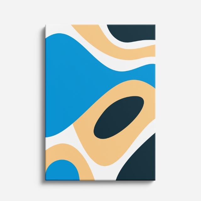 Cuadro canvas Manchas Organicas Azul y Beige - Contemporaneos Abstractos - Vista Frente