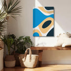 Cuadro canvas Manchas Organicas Azul y Beige - Contemporaneos Abstractos - Vista Lifestyle