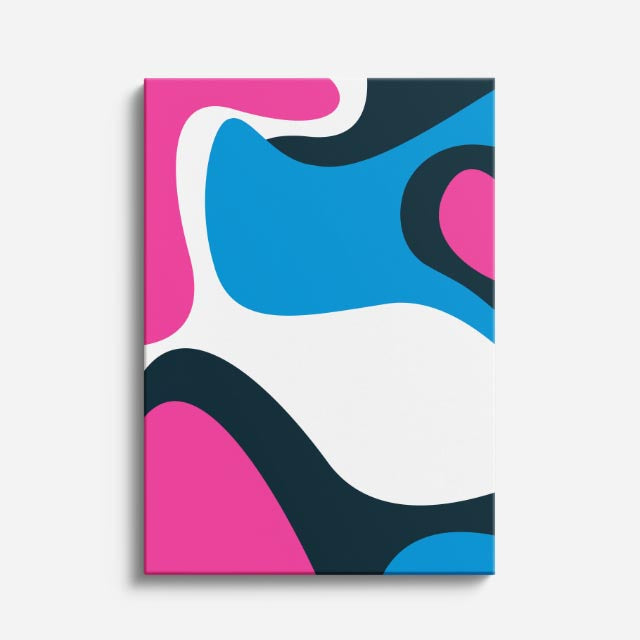 Cuadro canvas Fluidos Fucsia y Azul Marino - Contemporaneos Abstractos - Vista Frente