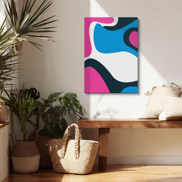 Cuadro canvas Fluidos Fucsia y Azul Marino - Contemporaneos Abstractos - Vista Lifestyle