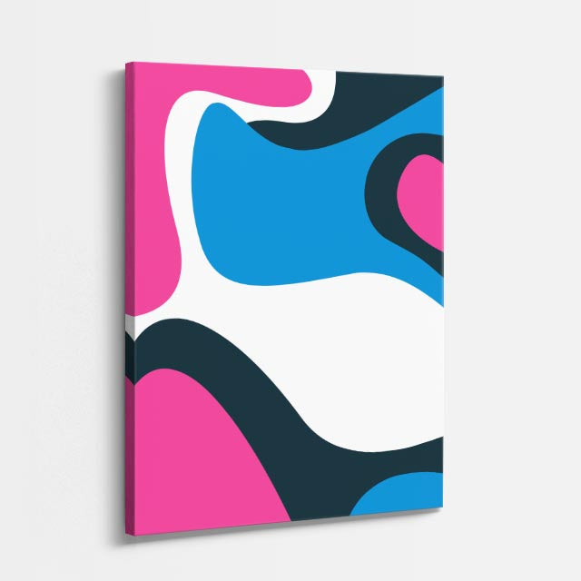 Cuadro canvas Fluidos Fucsia y Azul Marino - Contemporaneos Abstractos - Vista Perspectiva