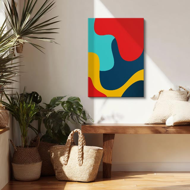 Cuadro canvas Manchas Rojas y Azules Vibrantes - Contemporaneos Abstractos - Vista Lifestyle