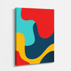 Cuadro canvas Manchas Rojas y Azules Vibrantes - Contemporaneos Abstractos - Vista Perspectiva