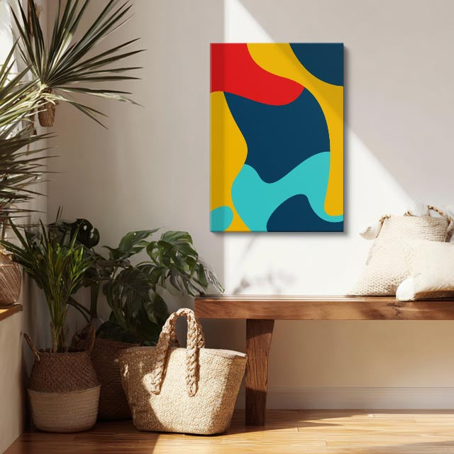 Cuadro canvas Bloques Rojos Azul Marino - Contemporaneos Abstractos - Vista Lifestyle