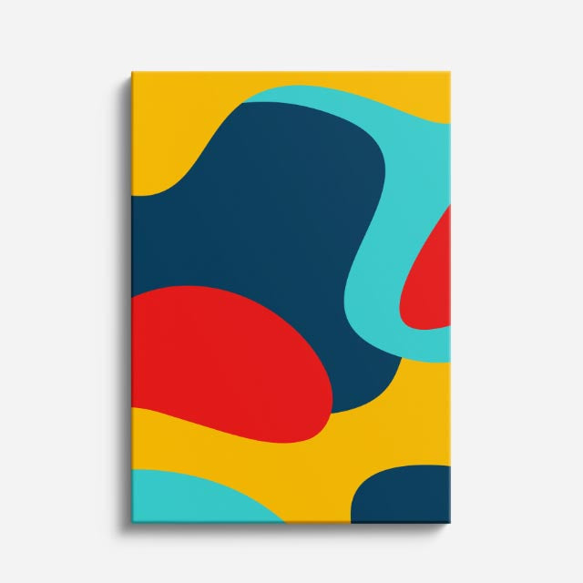 Cuadro canvas Fluidos Turquesa y Amarillo Oscuro - Contemporaneos Abstractos - Vista Frente