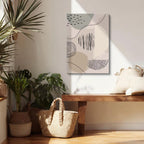 Cuadro canvas Texturas Beige Trazos Negros - Contemporaneos Abstractos - Vista Lifestyle