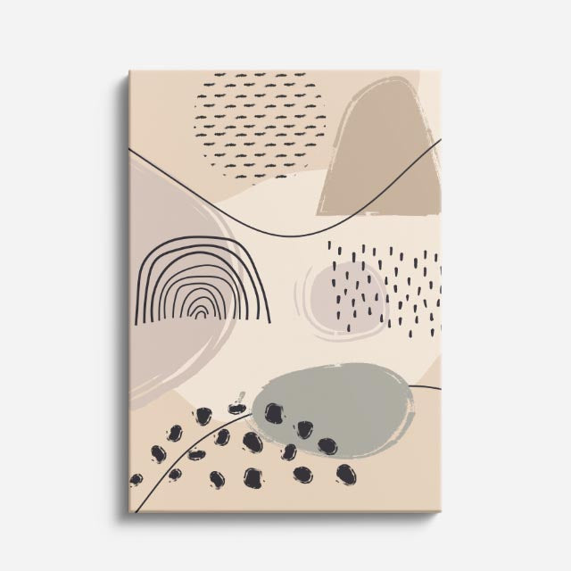 Cuadro canvas Puntos y Arcos Minimalistas - Contemporaneos Abstractos - Vista Frente
