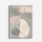 Cuadro canvas Circulos Grises Trazos Suaves - Contemporaneos Abstractos - Vista Frente