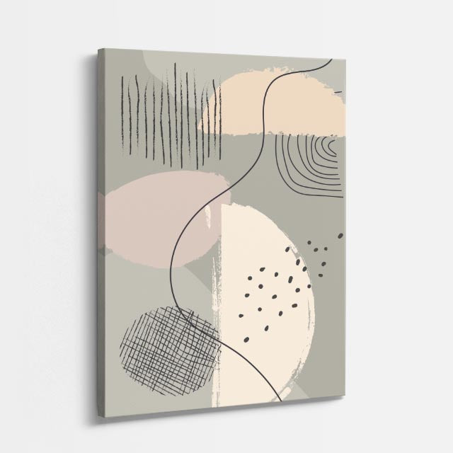 Cuadro canvas Circulos Grises Trazos Suaves - Contemporaneos Abstractos - Vista Perspectiva