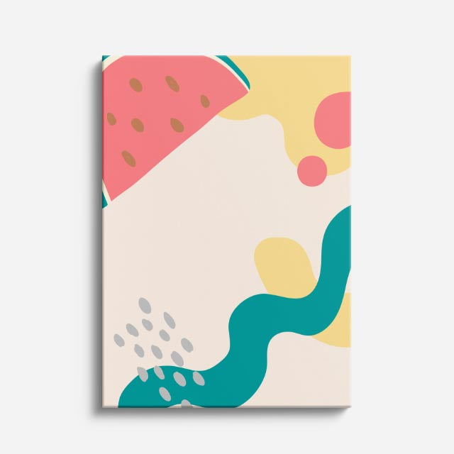 Cuadro canvas Manchas Teal y Coral Abstractas - Contemporaneos Abstractos - Vista Frente