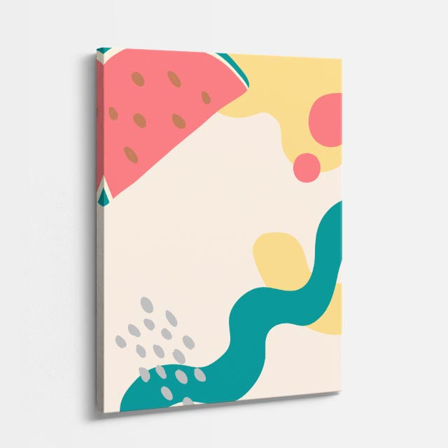 Cuadro canvas Manchas Teal y Coral Abstractas - Contemporaneos Abstractos - Vista Perspectiva