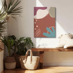 Cuadro canvas Trazos Terracota y Teal Geometricos - Contemporaneos Abstractos - Vista Lifestyle