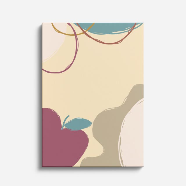 Cuadro canvas Siluetas Beige y Mostaza Organicas - Contemporaneos Abstractos - Vista Frente