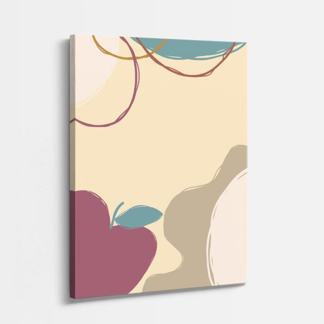 Cuadro canvas Siluetas Beige y Mostaza Organicas - Contemporaneos Abstractos - Vista Perspectiva
