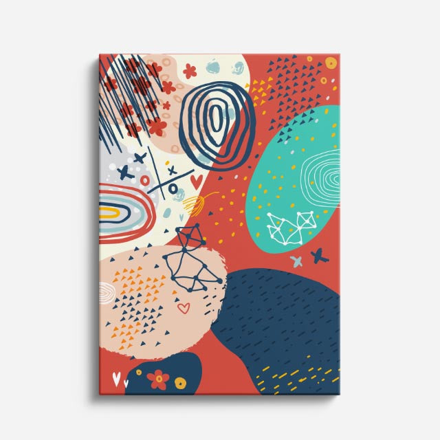Cuadro canvas Espirales Coloridos Terracota Teal - Contemporaneos Abstractos - Vista Frente