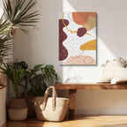 Cuadro canvas Manchas Terracota Mostaza Lineas - Contemporaneos Abstractos - Vista Lifestyle