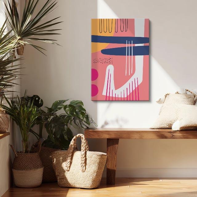 Cuadro canvas Formas Azul Marino y Fucsia - Contemporaneos Abstractos - Vista Lifestyle