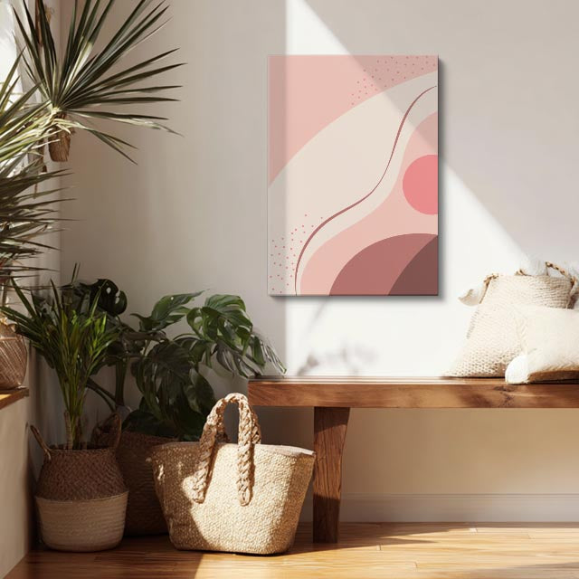 Cuadro canvas Siluetas Rosa Suave y Botanicas - Contemporaneos Abstractos - Vista Lifestyle