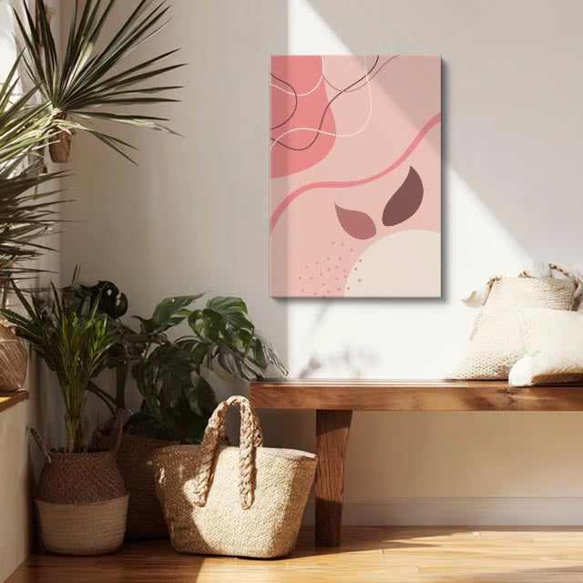 Cuadro canvas Fluidos Rosa y Sombras Curvas - Contemporaneos Abstractos - Vista Lifestyle