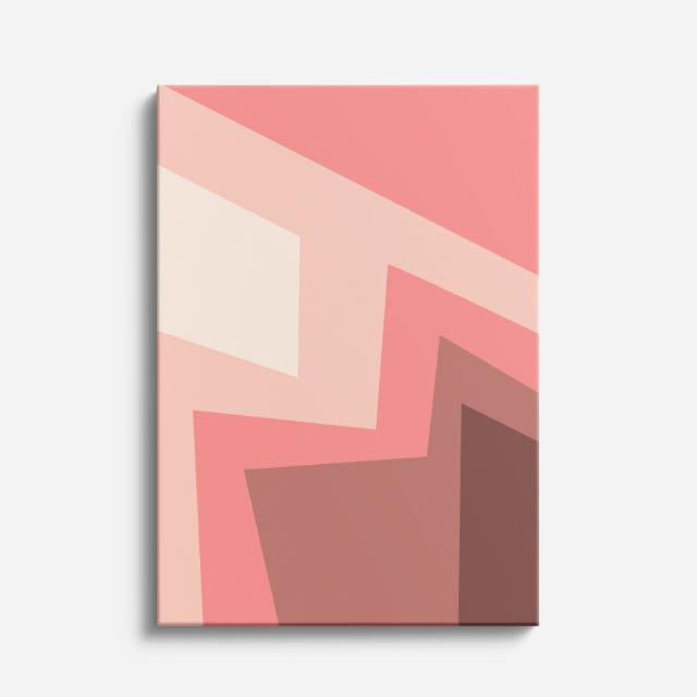 Cuadro canvas Bloques Rosa y Geometria Angular - Contemporaneos Abstractos - Vista Frente