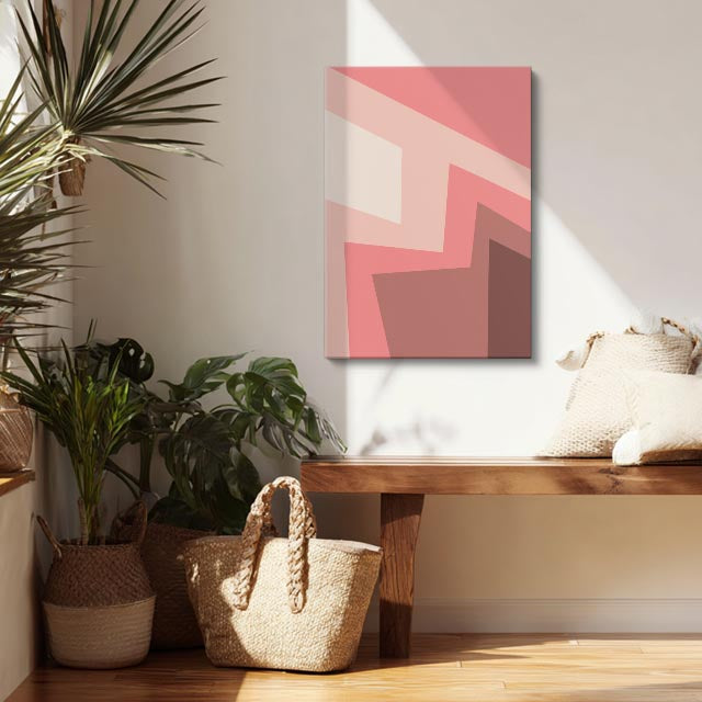 Cuadro canvas Bloques Rosa y Geometria Angular - Contemporaneos Abstractos - Vista Lifestyle