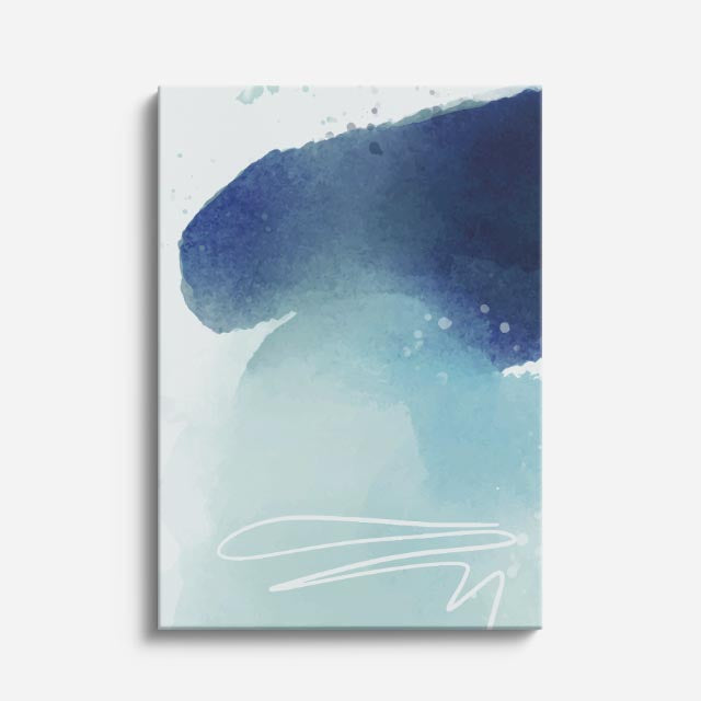 Cuadro canvas Acuarela Celeste Linea Blanca - Contemporaneos Abstractos - Vista Frente