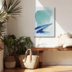 Cuadro canvas Acuarela Teal Trazos Azules - Contemporaneos Abstractos - Vista Lifestyle