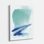 Cuadro canvas Acuarela Teal Trazos Azules - Contemporaneos Abstractos - Vista Perspectiva