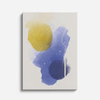 Cuadro canvas Acuarela Azul Circulo Mostaza - Contemporaneos Abstractos - Vista Frente