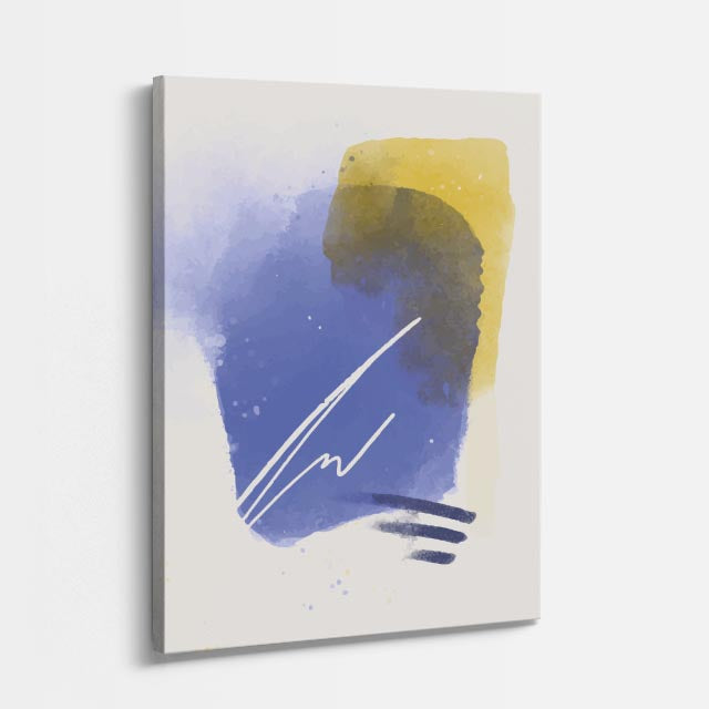 Cuadro canvas Acuarela Azul Firma Blanca - Contemporaneos Abstractos - Vista Perspectiva