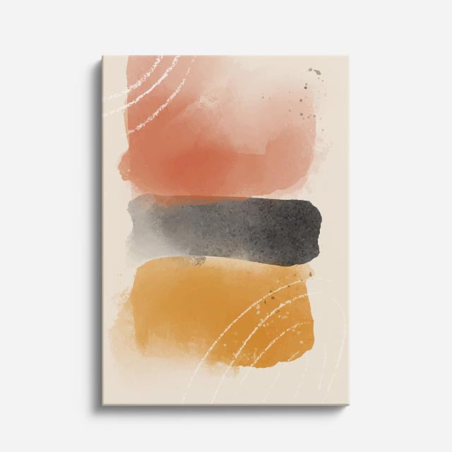 Cuadro canvas Acuarela Naranja y Negro Textura - Contemporaneos Abstractos - Vista Frente