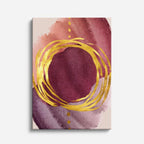 Cuadro canvas Acuarela Circulo Dorado y Vino - Contemporaneos Abstractos - Vista Frente