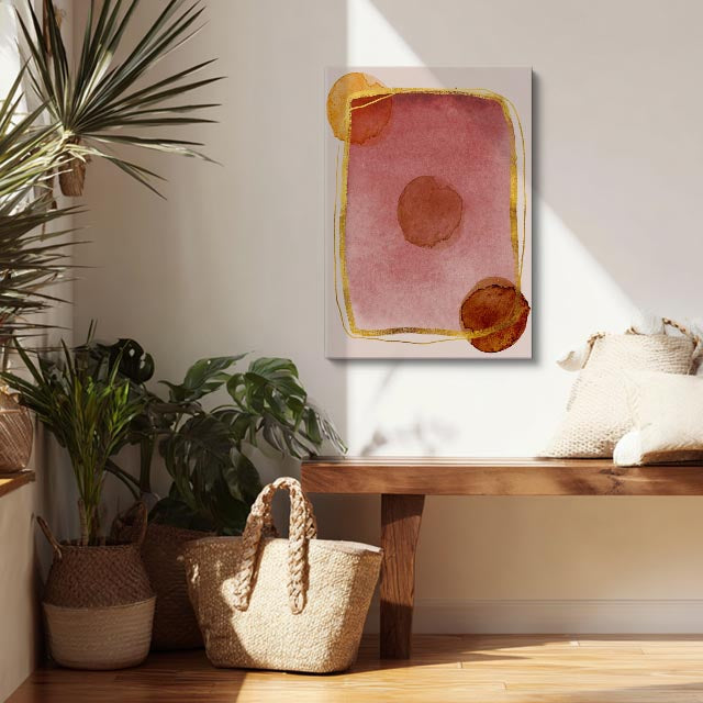 Cuadro canvas Acuarela Rosa Cuadro Marron - Contemporaneos Abstractos - Vista Lifestyle
