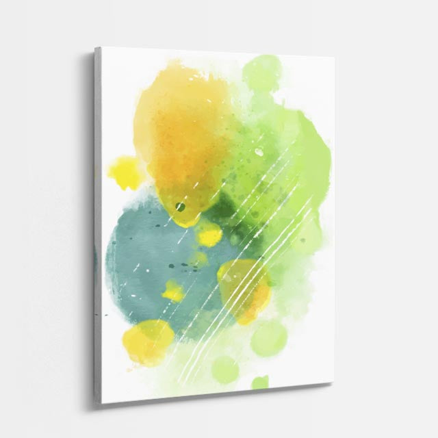 Cuadro canvas Acuarela Verde Azul Manchas - Contemporaneos Abstractos - Vista Perspectiva