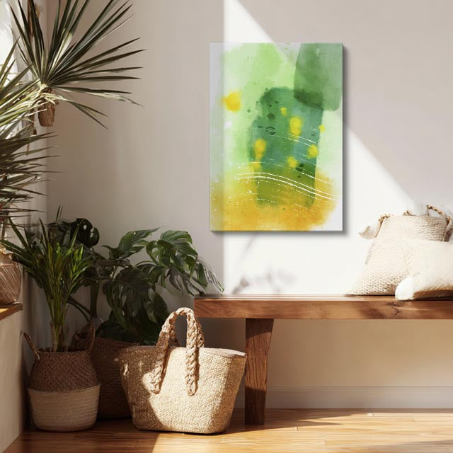 Cuadro canvas Acuarela Verde Claro Manchas Suaves - Contemporaneos Abstractos - Vista Lifestyle