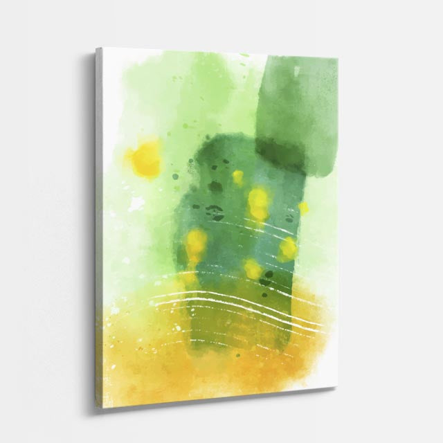 Cuadro canvas Acuarela Verde Claro Manchas Suaves - Contemporaneos Abstractos - Vista Perspectiva