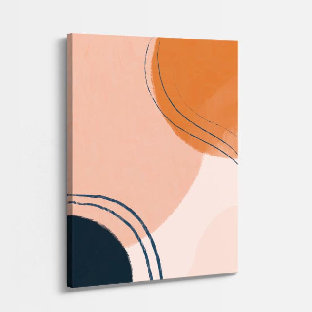 Cuadro canvas Minimalista Salmon Circulos Lineas - Contemporaneos Abstractos - Vista Perspectiva