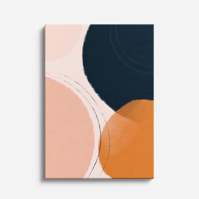Cuadro canvas Formas Salmon y Naranja Suaves - Contemporaneos Abstractos - Vista Frente