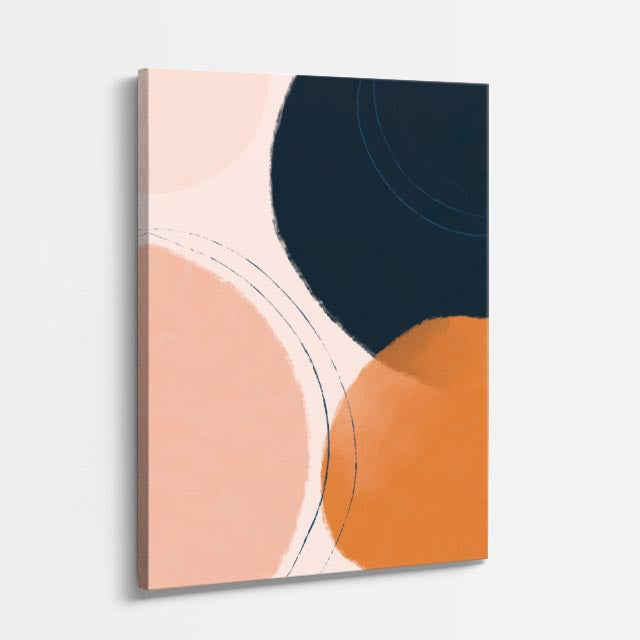 Cuadro canvas Formas Salmon y Naranja Suaves - Contemporaneos Abstractos - Vista Perspectiva