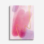 Cuadro canvas Acuarela Rosa Lila Linea Dorada - Contemporaneos Abstractos - Vista Frente