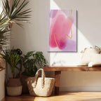 Cuadro canvas Acuarela Rosa Lila Linea Dorada - Contemporaneos Abstractos - Vista Lifestyle