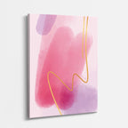 Cuadro canvas Acuarela Rosa Lila Linea Dorada - Contemporaneos Abstractos - Vista Perspectiva